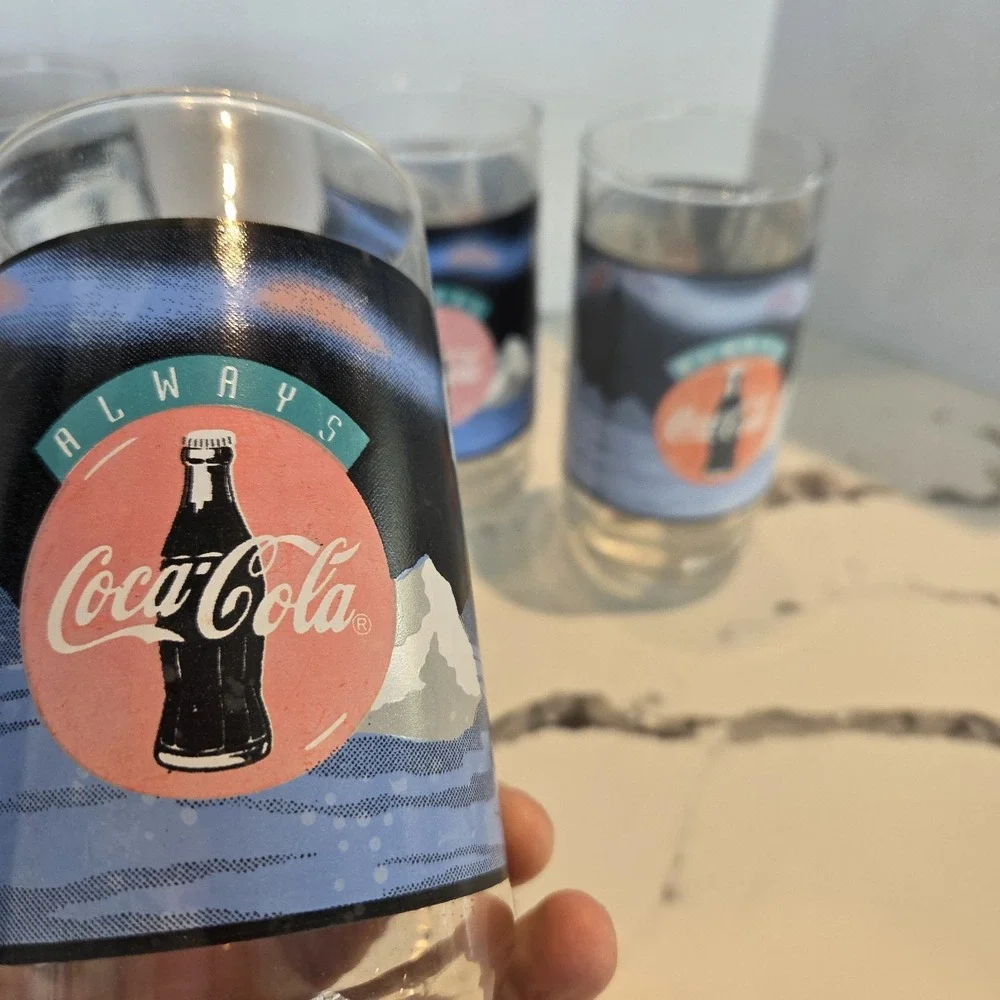 Set‎ of 6 1992 COKE Coca Cola Polar Bear Glasses 16 oz Always Cool Vintage